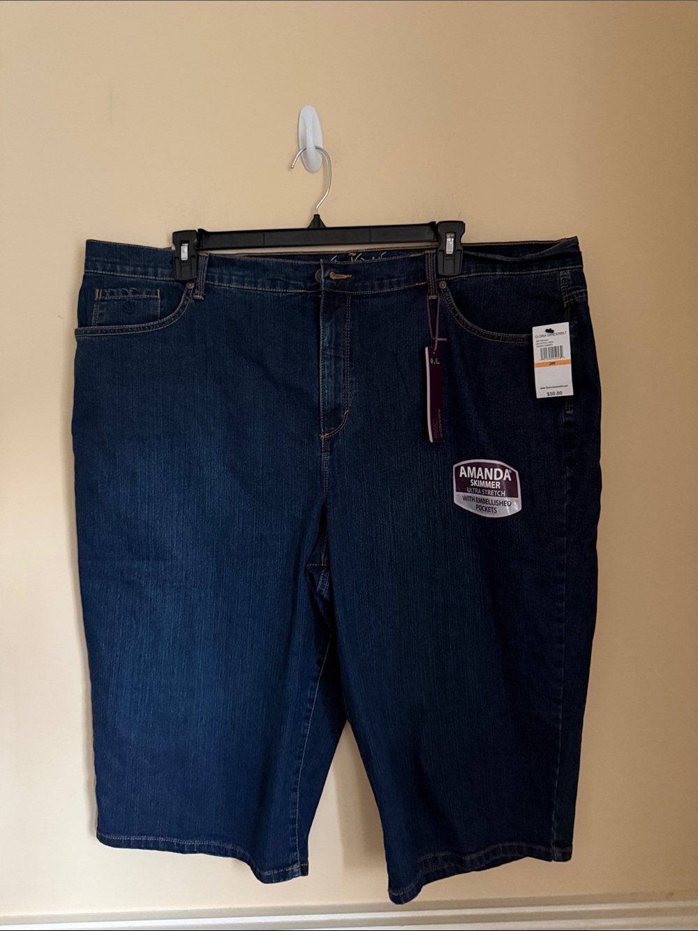 Gloria Vanderbilt Amanda Skimmer Classic Rise Dark Blue Shortsโ Sz 24W